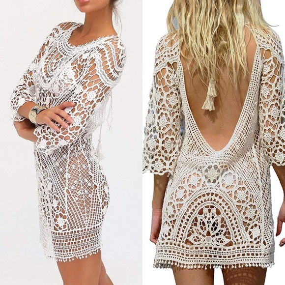 Other - 'MYKONOS’ Crochet Lace Beach Coverup